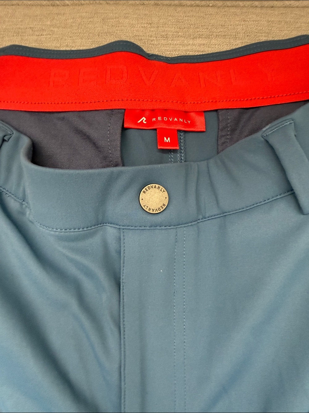 Redvanly Men’s Performance Golf Pants in Slate Blue with Elastic Waist